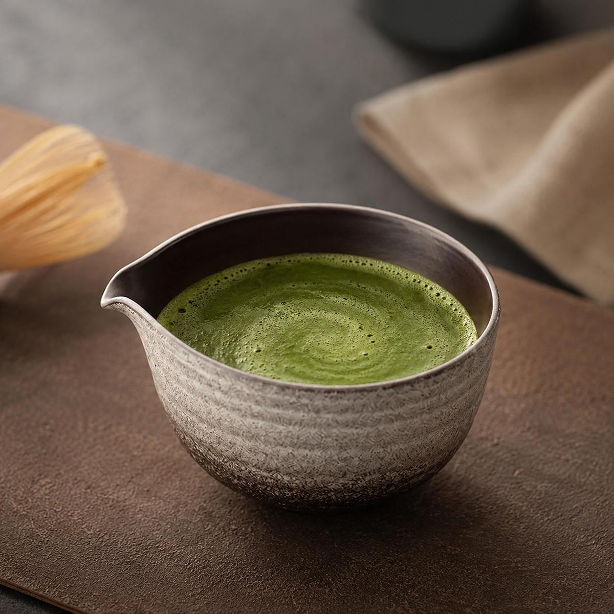 Set à matcha brun texturé