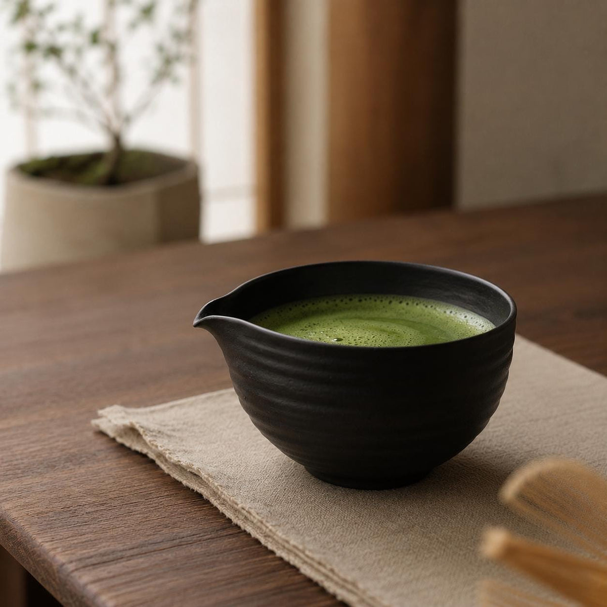 Set à matcha noir strié