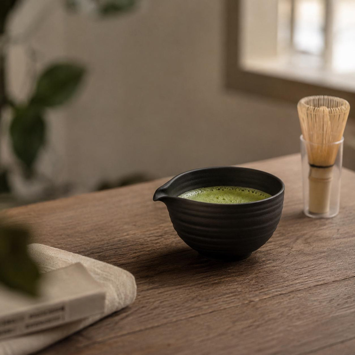 Set à matcha noir strié