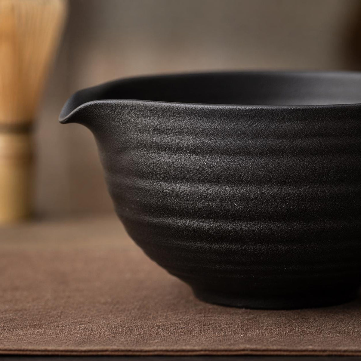 Set à matcha noir strié