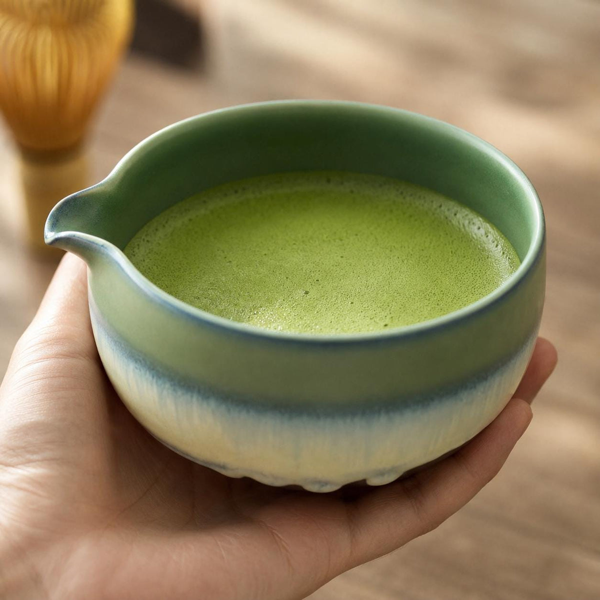 Set à matcha vert et beige