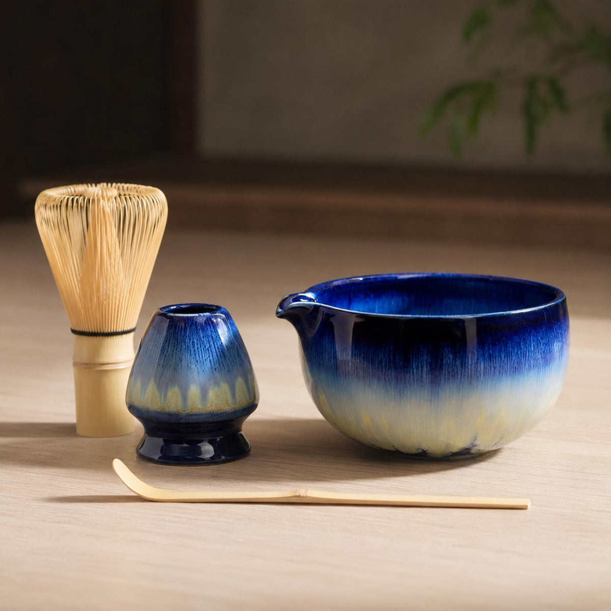 Ensemble à matcha en céramique de 600 ml, diamètre 12,7 cm avec fouet en bambou