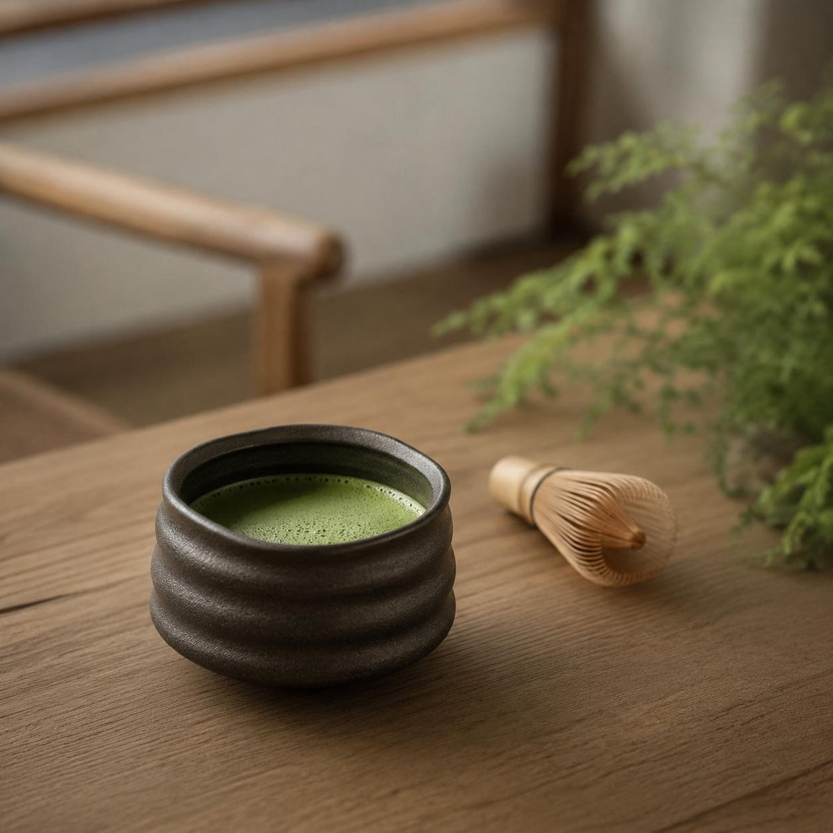 Set à matcha noir à relief