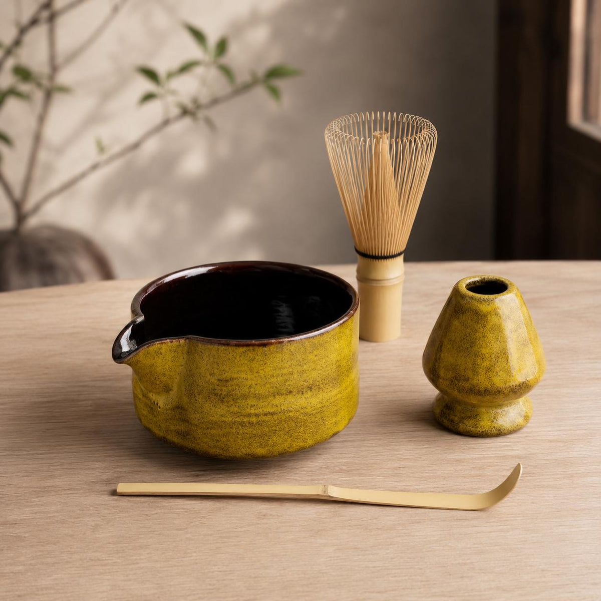 Ensemble à matcha en céramique de 600 ml, diamètre 12,7 cm avec fouet en bambou