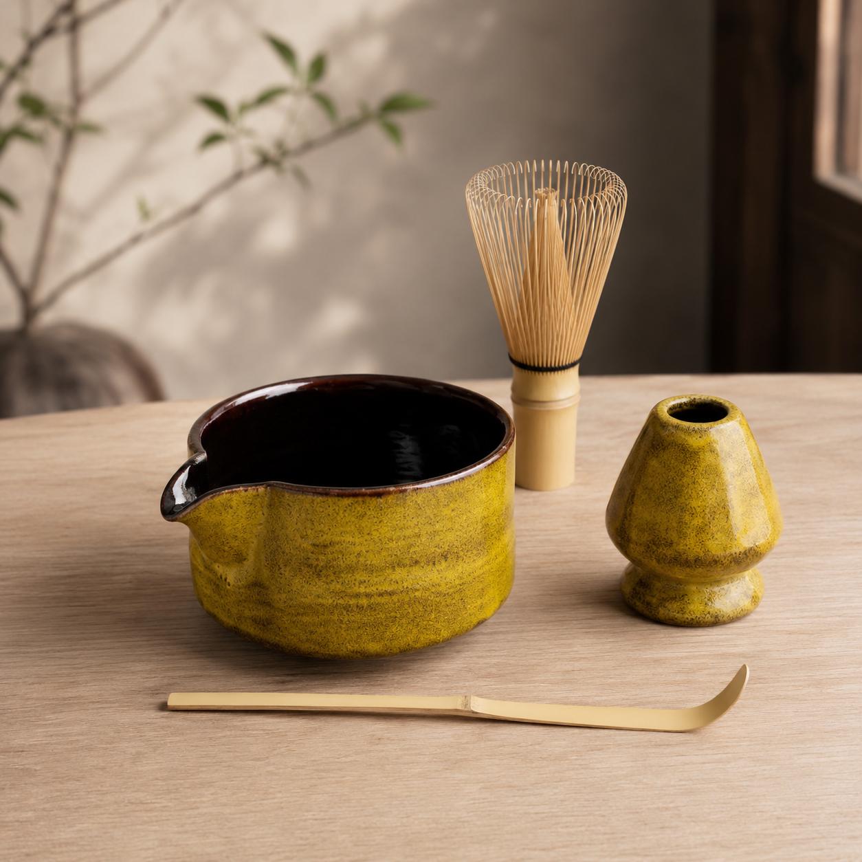 Ensemble de bols à matcha en céramique - Kit de thé japonais raffiné pour les rituels matcha de tous les jours