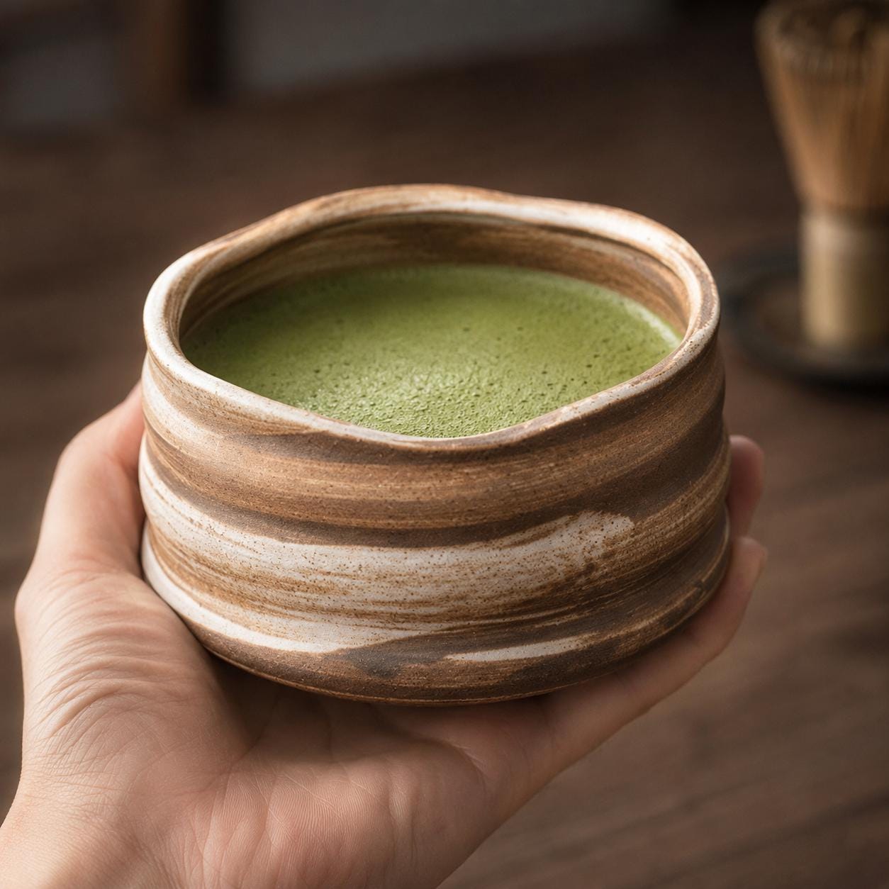Ceramic Matcha Bowl Set - Japandi Tea Set for Minimalist Aesthetic Kitchen