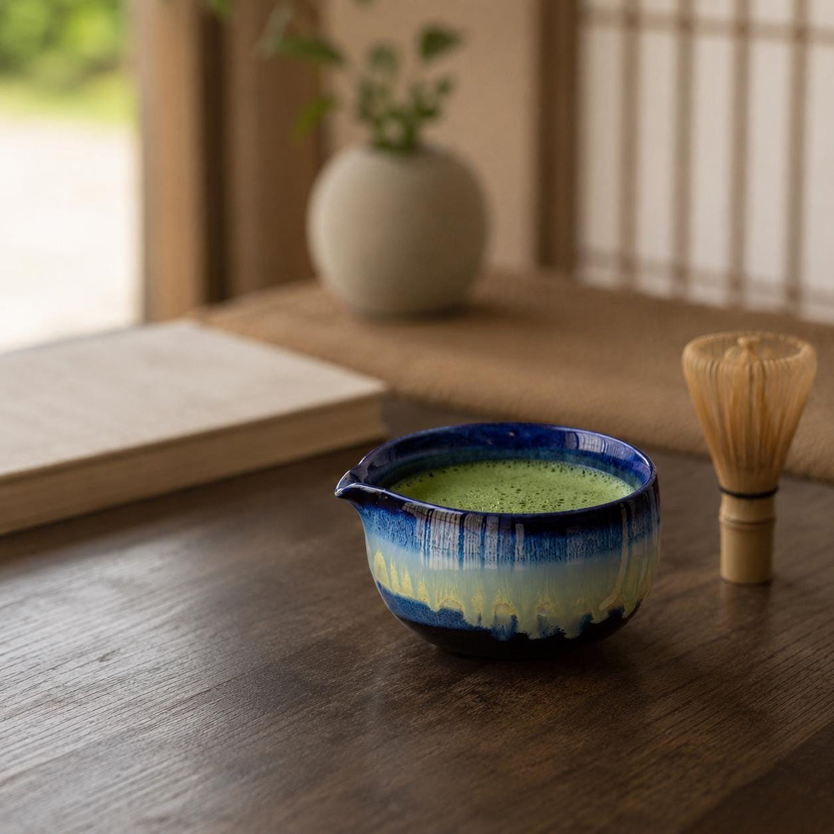 Matcha Set – Blue Mountain Pattern