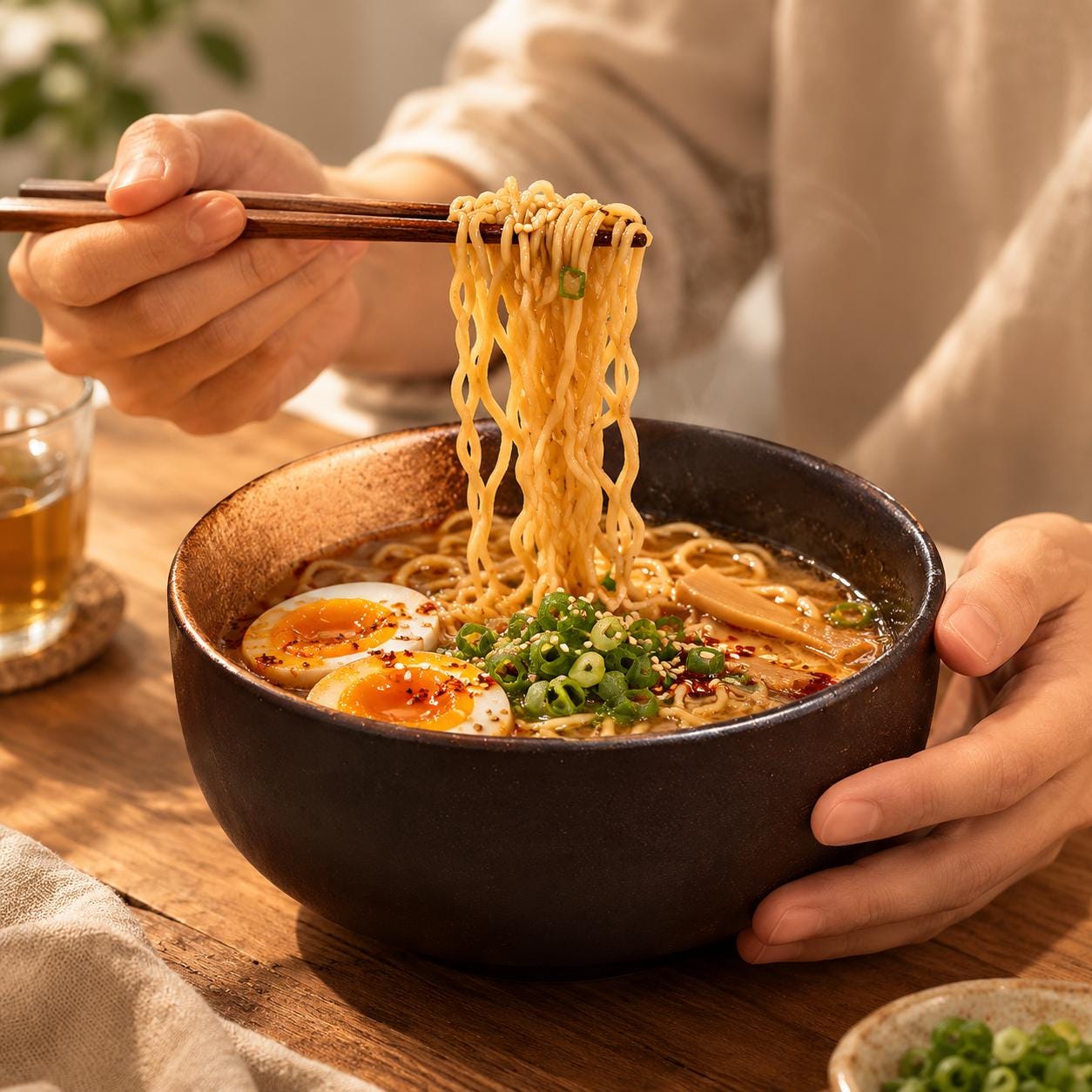 Bol à ramen en céramique - Bol à nouilles au fini mat pour la vaisselle contemporaine