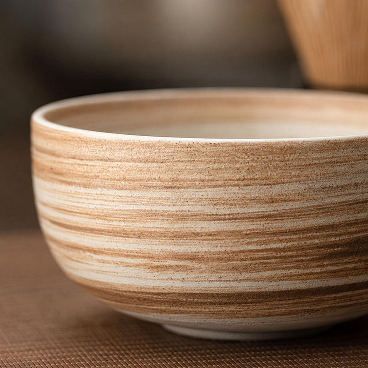 Set à matcha beige strié