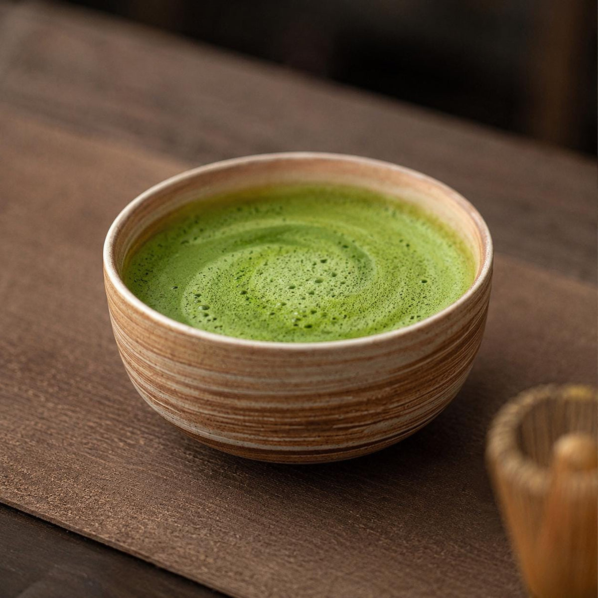Set à matcha beige strié