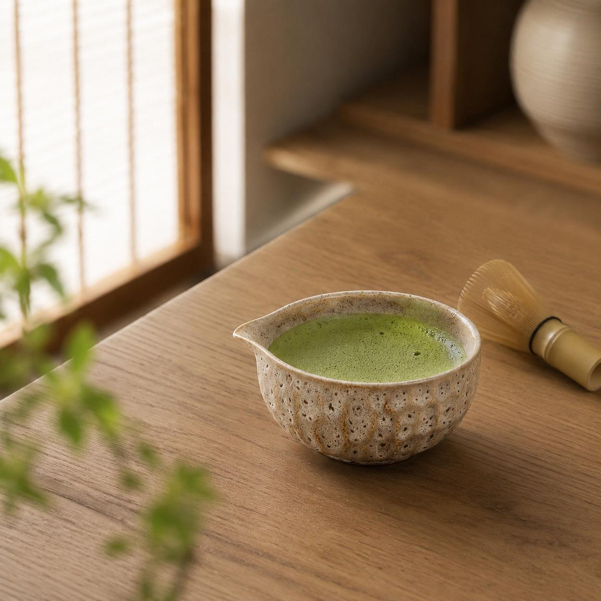 Set à matcha beige moucheté