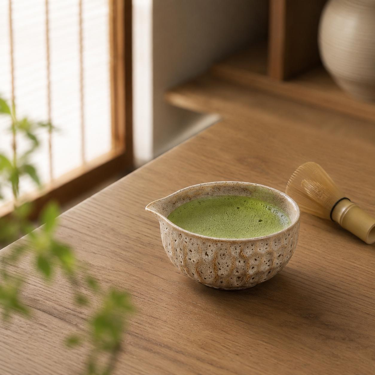 Ceramic Matcha Bowl Set - Gentle and Neutral Matcha Tea Set for Peaceful Interiors