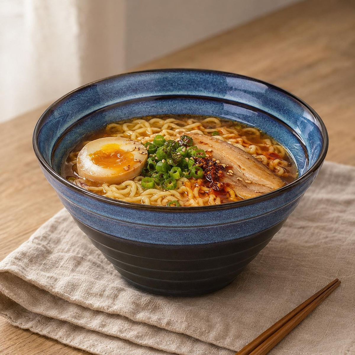 Ramen Bowl – Blue Striped