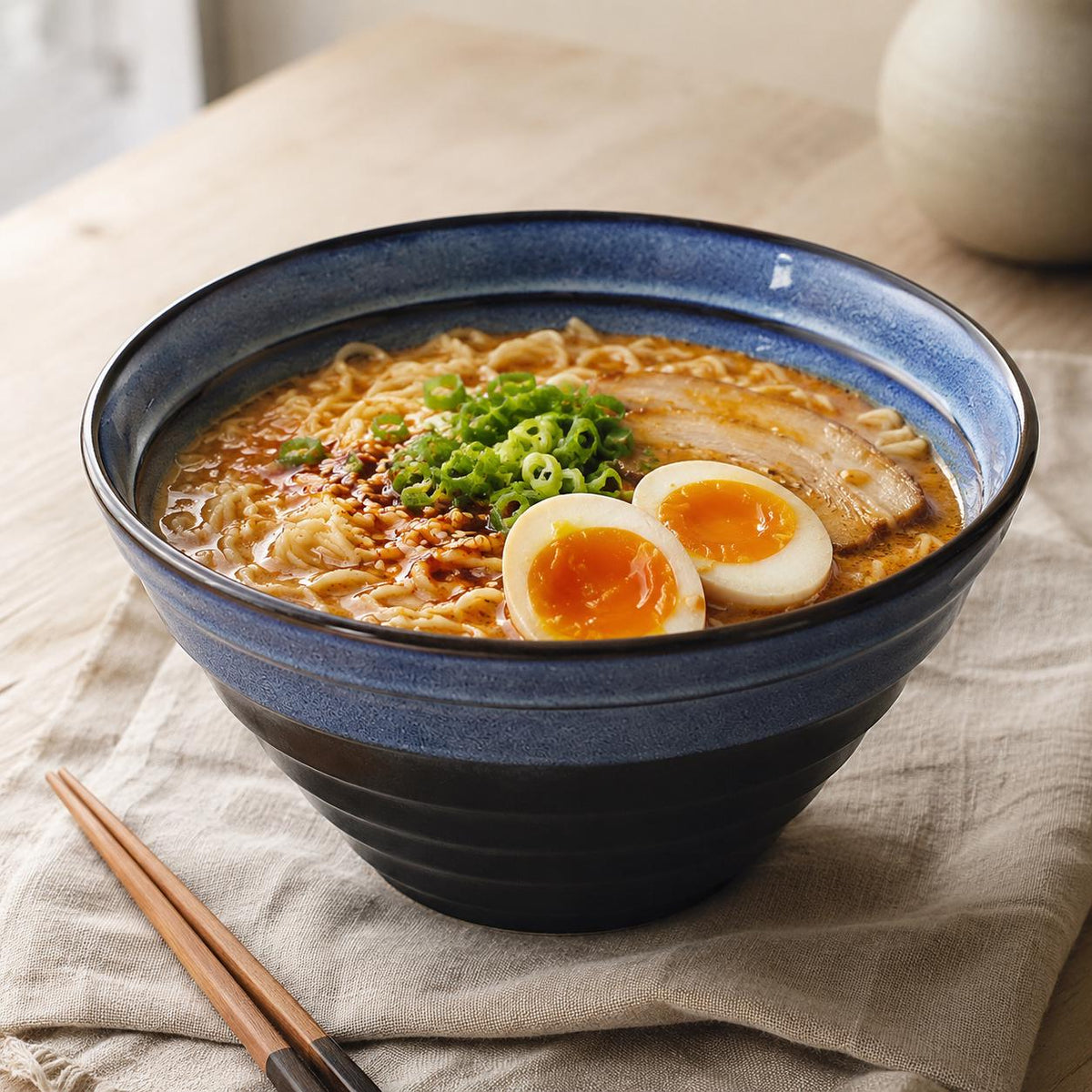 Ramen Bowl – Blue Striped
