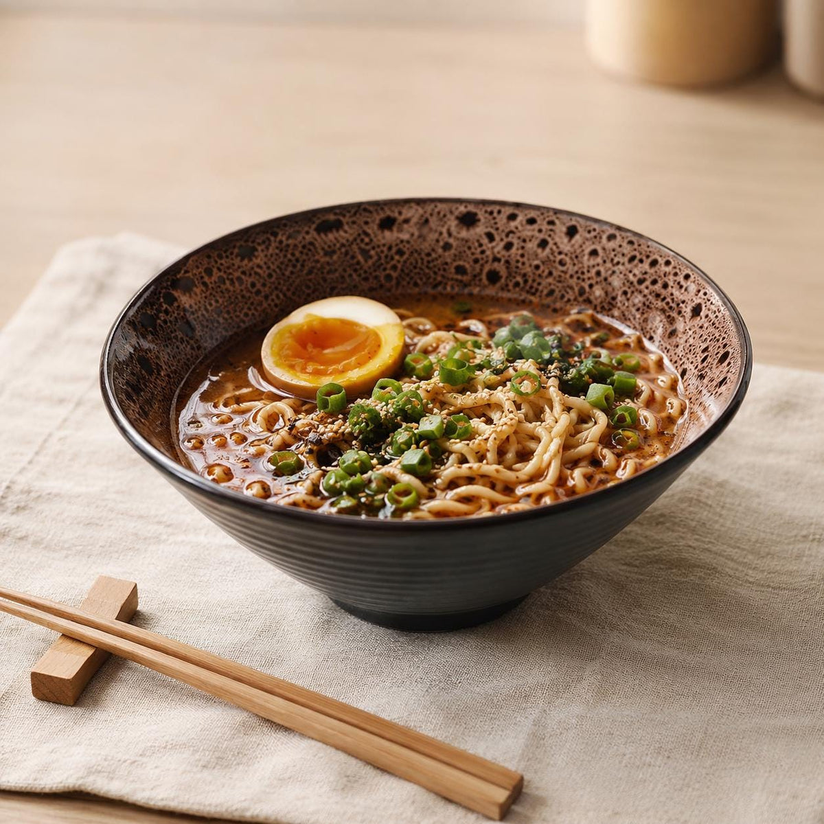 Ramen Bowl – Brown Speckled