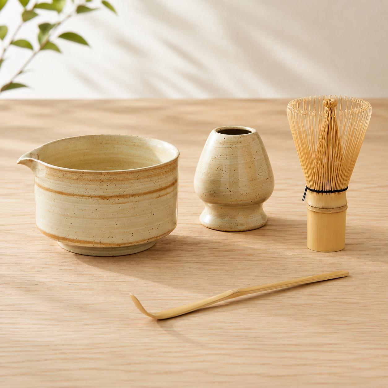 Ceramic Matcha Bowl Set - Artisanal Tea Service for Everyday Enjoyment