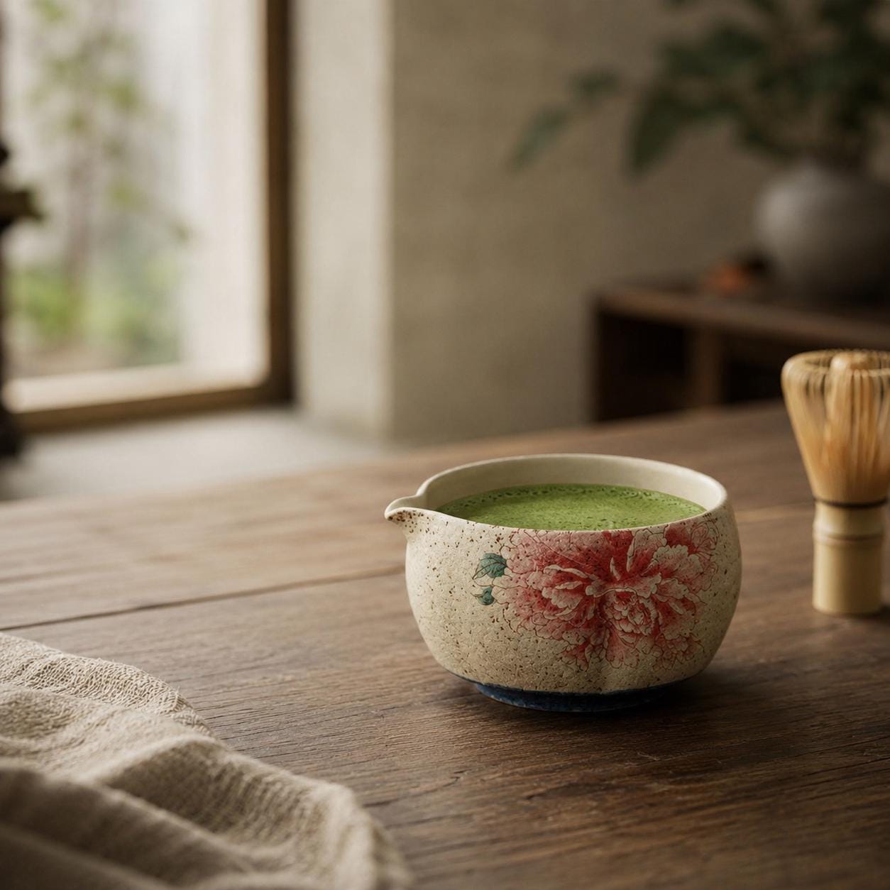 Ceramic Matcha Bowl Set - Modern Japanese Tea Ceremony for Mindful Daily Use