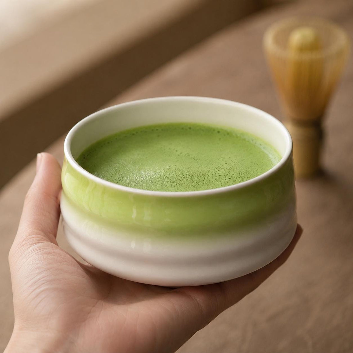 Set à matcha vert rayé