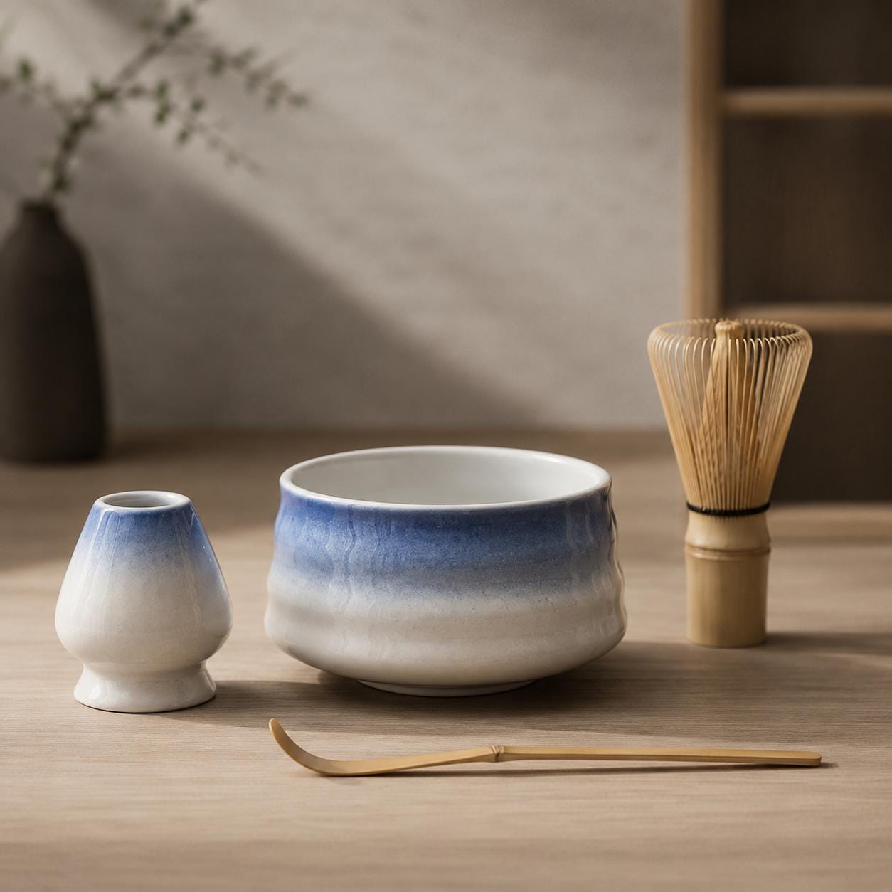 Ensemble de bols à matcha en céramique - Ensemble de cérémonie du thé minimaliste pour les rituels du matcha de tous les jours
