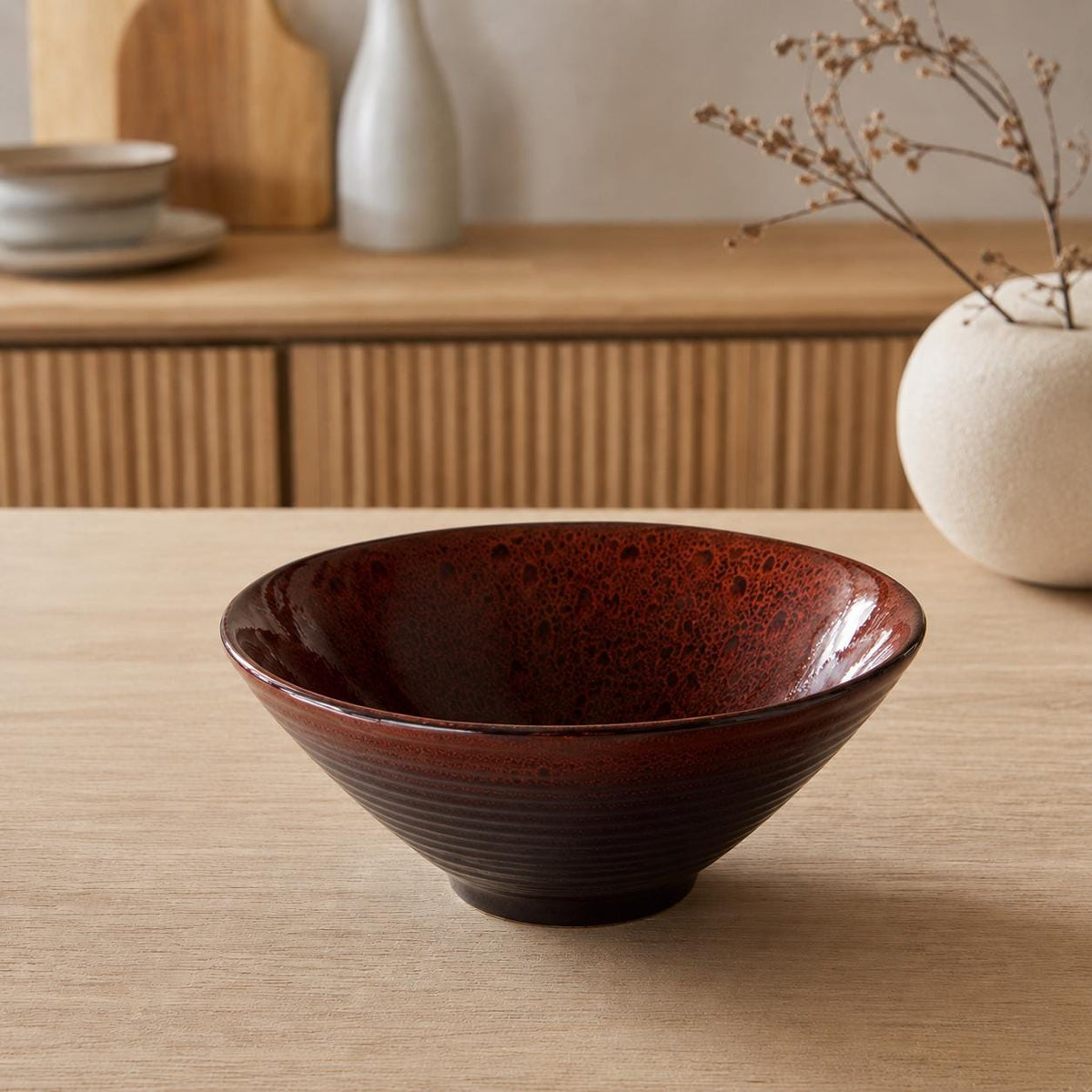 Bol à ramen en céramique - Bol japonais à rebord large pour une présentation élégante des plats