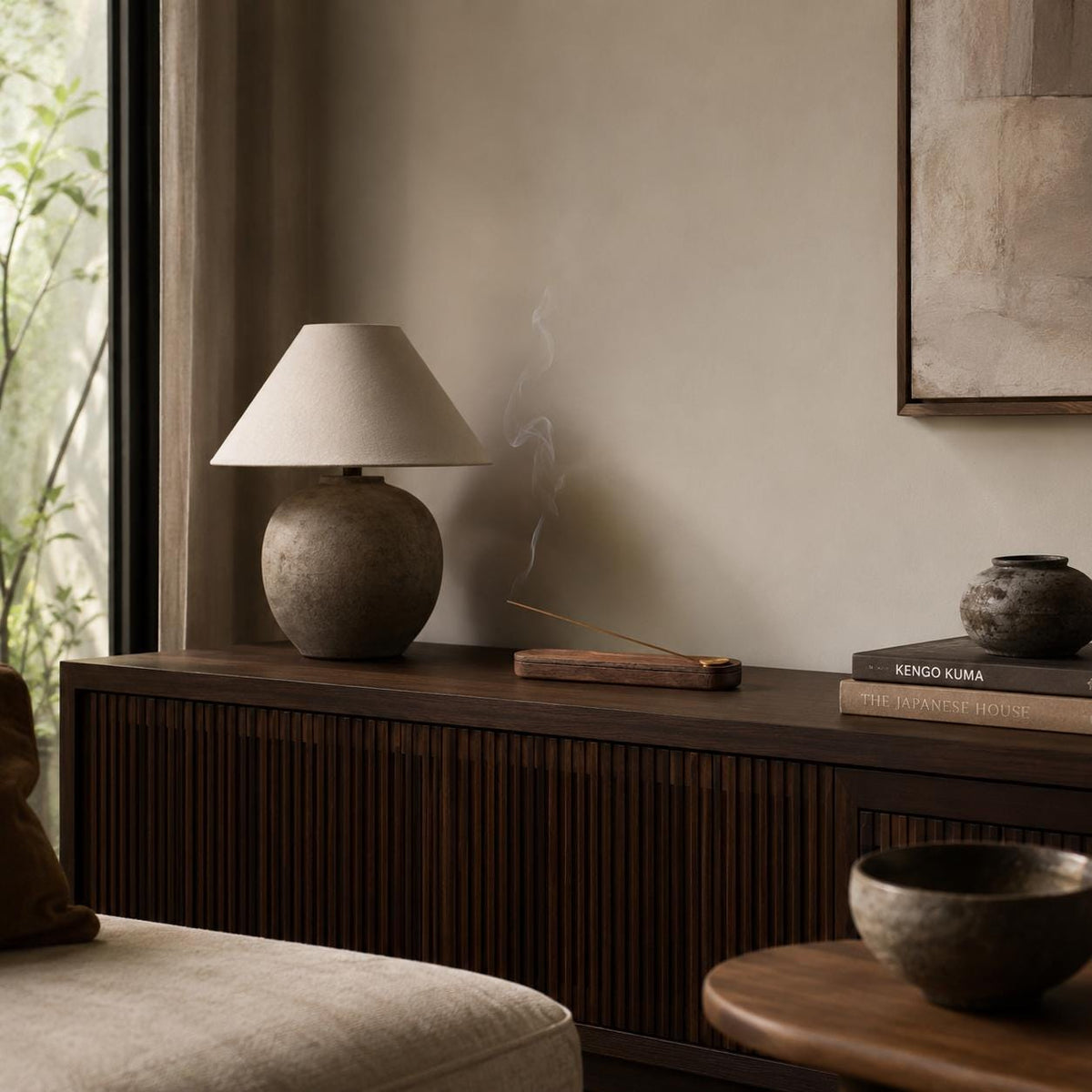 Walnut and Brass Incense Holder