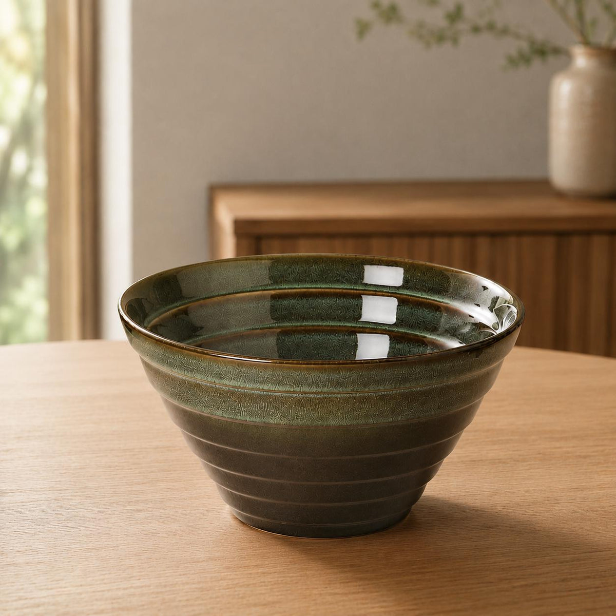 1,000 ml ceramic ramen bowl with glossy glaze, 19.5 cm wide