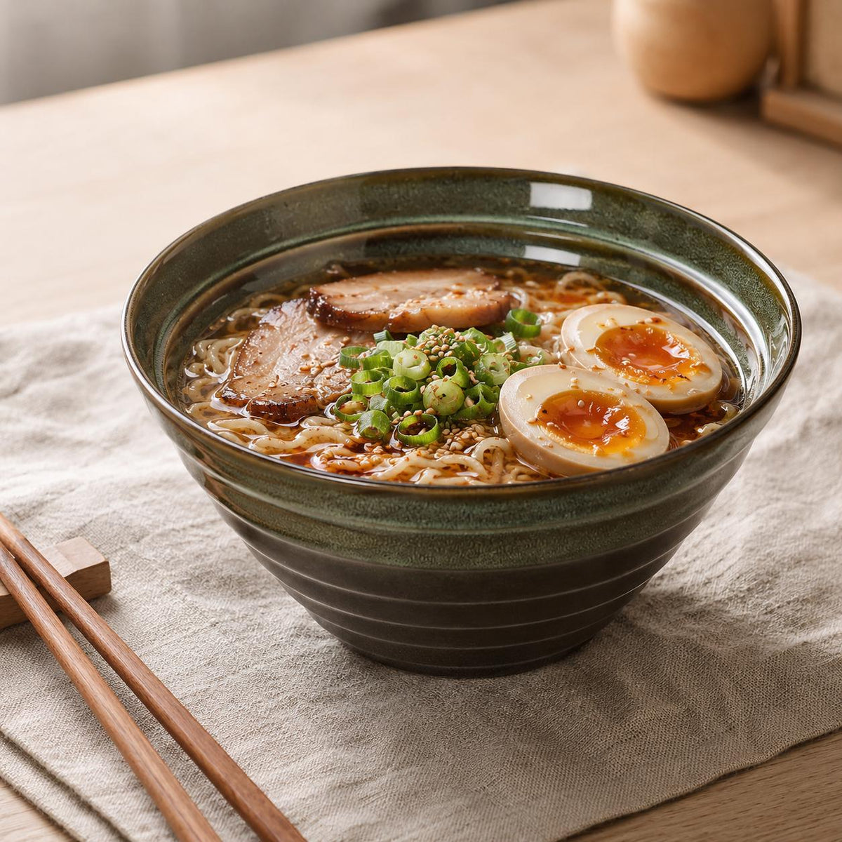 Ramen Bowl – Glossy Green