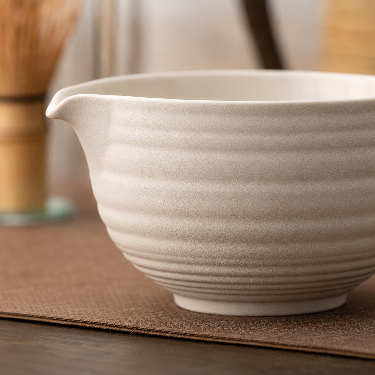 Ceramic Matcha Bowl Set - Organic Style Matcha Tea Set for Everyday Serenity