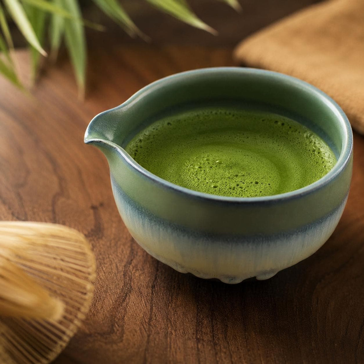 Set à matcha vert et beige