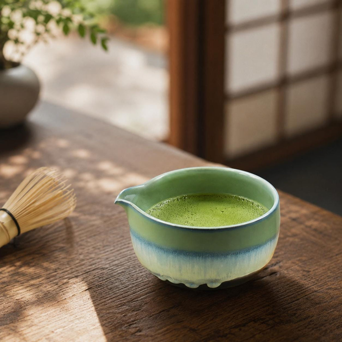 Set à matcha vert et beige