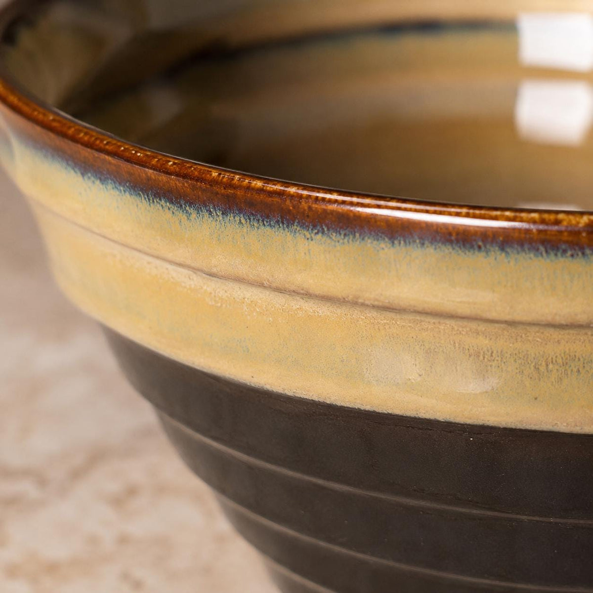Ramen Bowl – Olive Green Striped