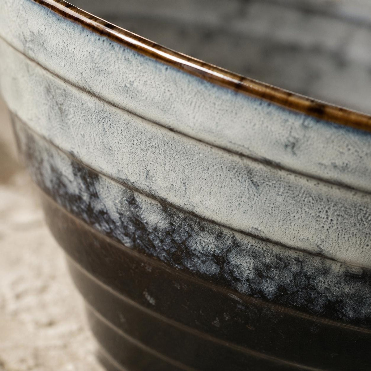 Ramen Bowl – Gray Striped