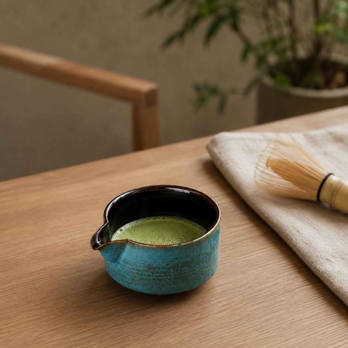 Set à matcha turquoise et noir