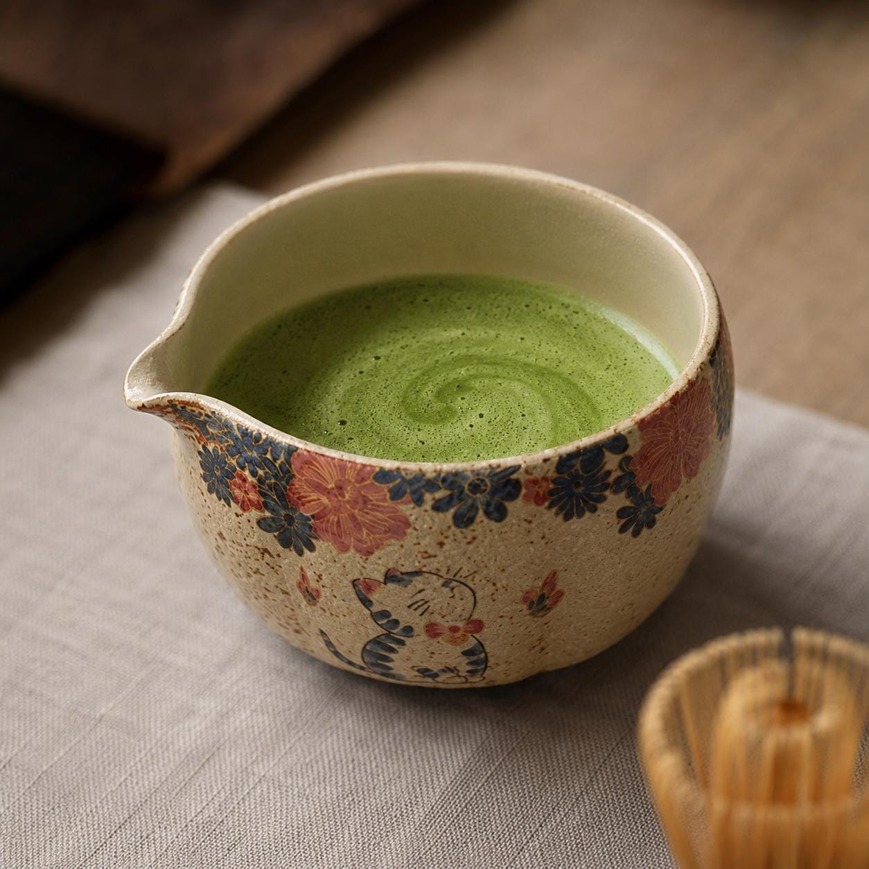 Ensemble de bols à matcha en céramique - Kit de thé minimal pour des moments de matcha tranquilles