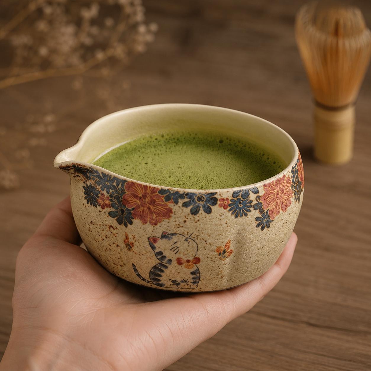 Ensemble de bols à matcha en céramique - Kit de thé minimal pour des moments de matcha tranquilles