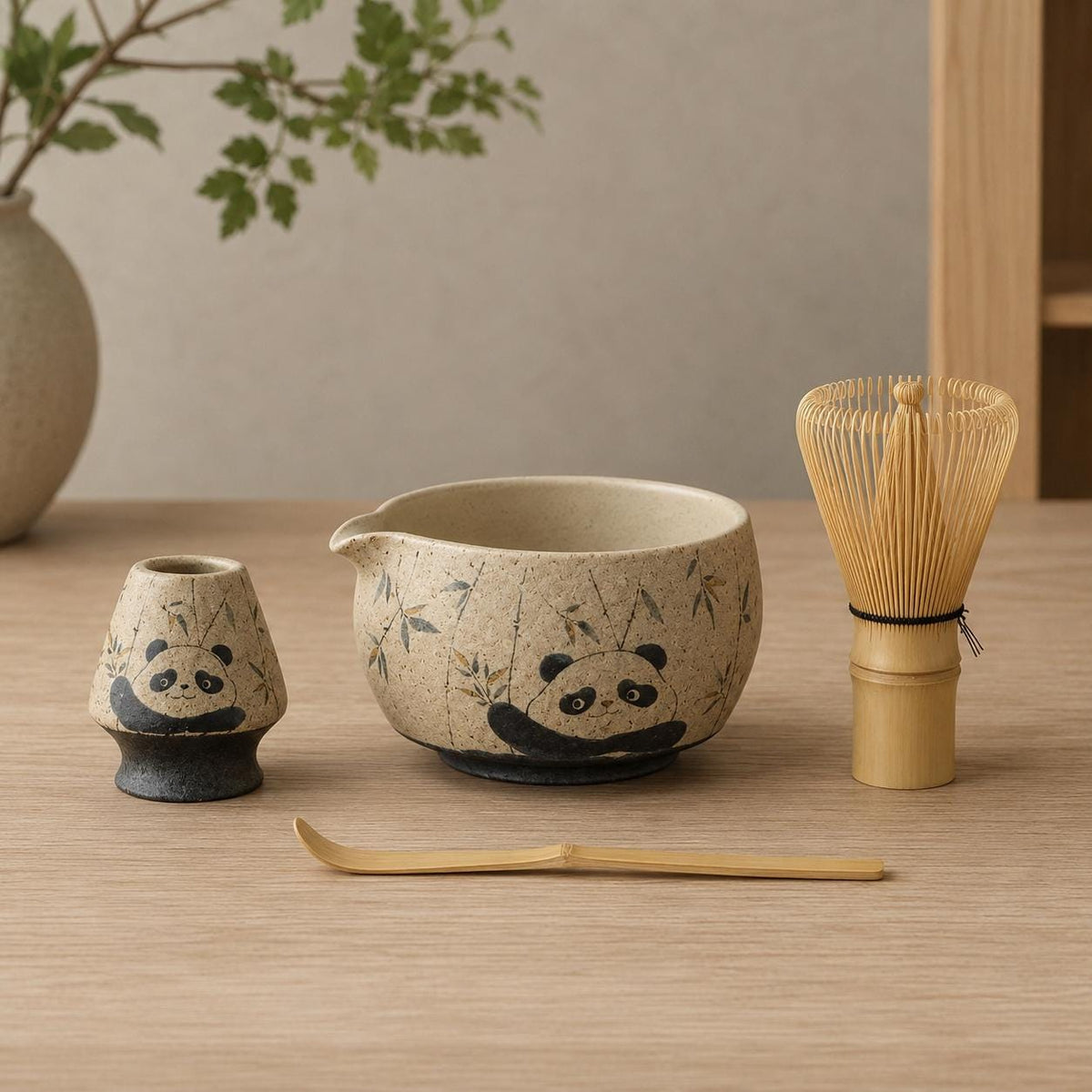 Matcha Set – Panda Pattern