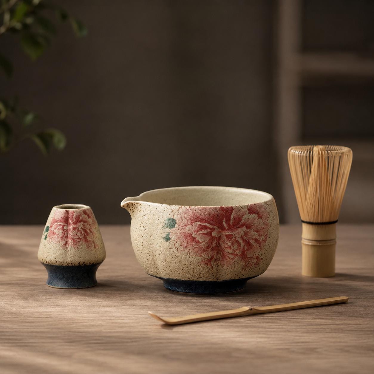 Ceramic Matcha Bowl Set - Modern Japanese Tea Ceremony for Mindful Daily Use