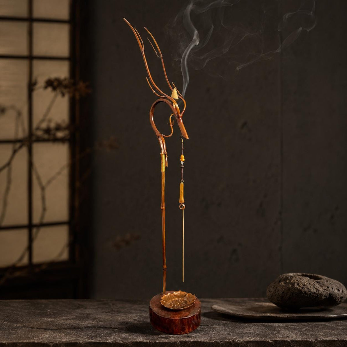 Minimalist bamboo incense holder for incense sticks