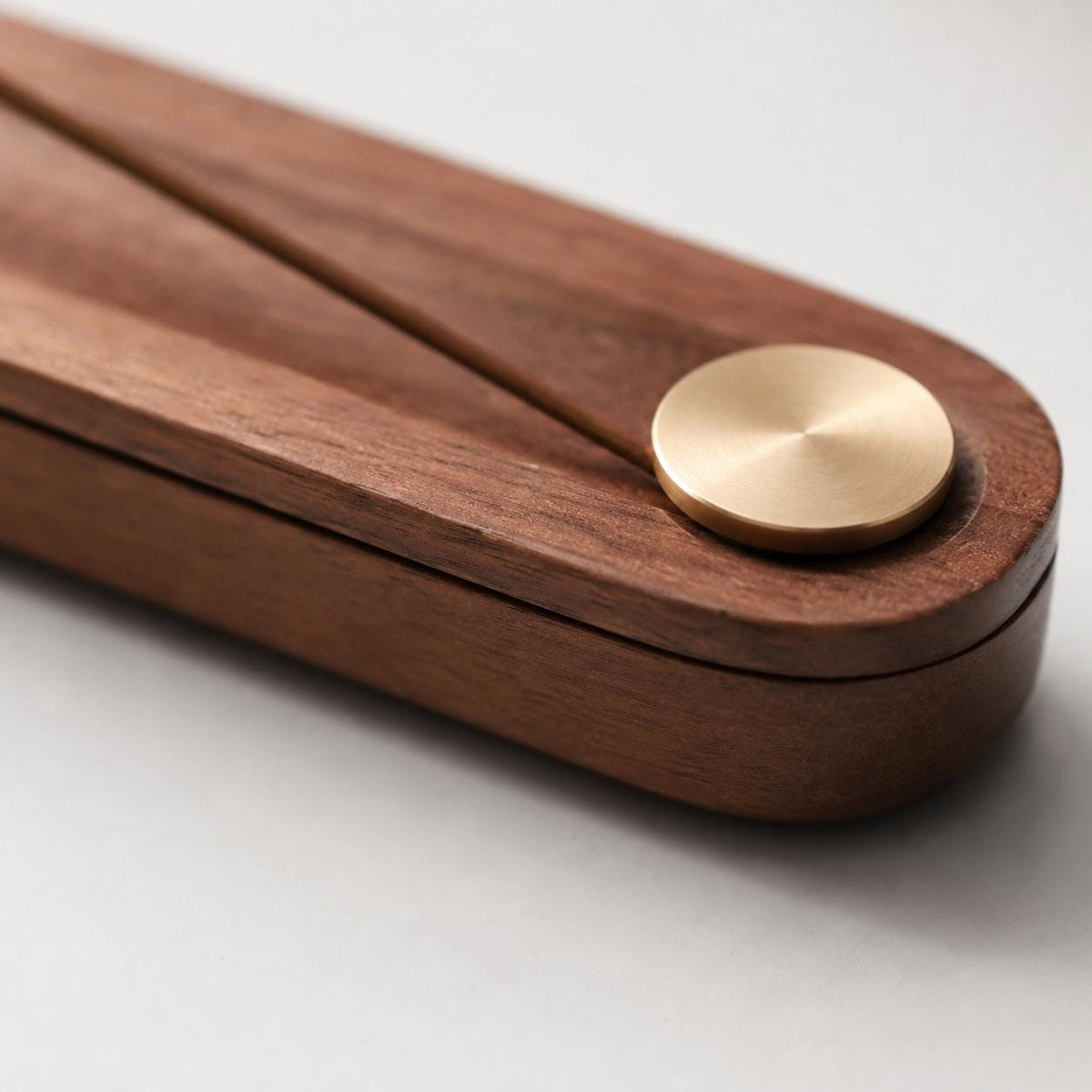 Walnut and Brass Incense Holder
