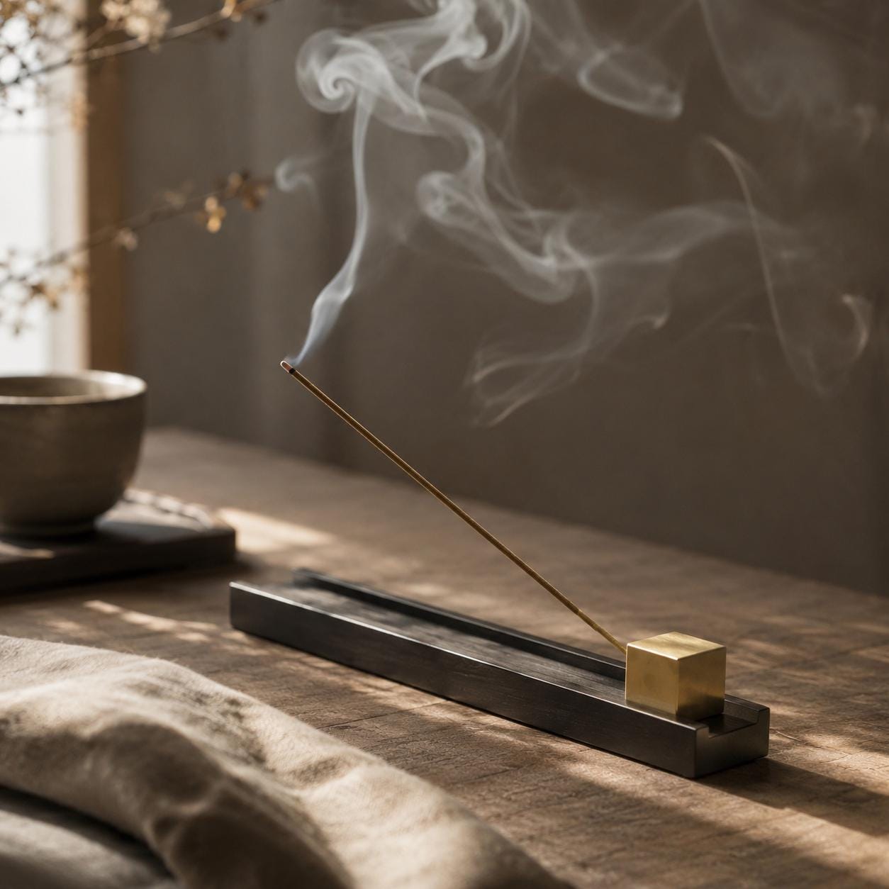 Zen Blackwood Incense Holder - Wabi Sabi Incense Burner