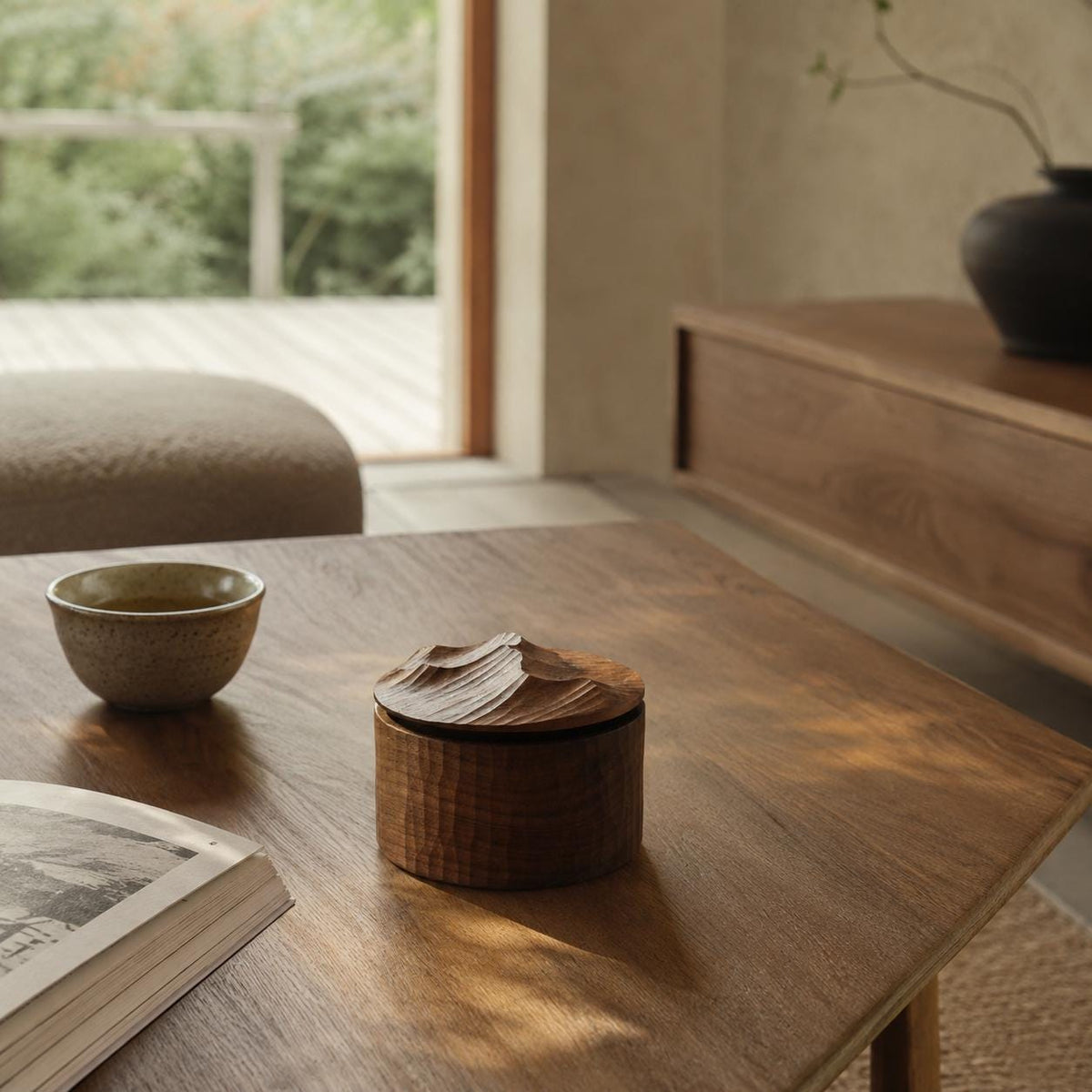 Walnut Incense Holder with Lid