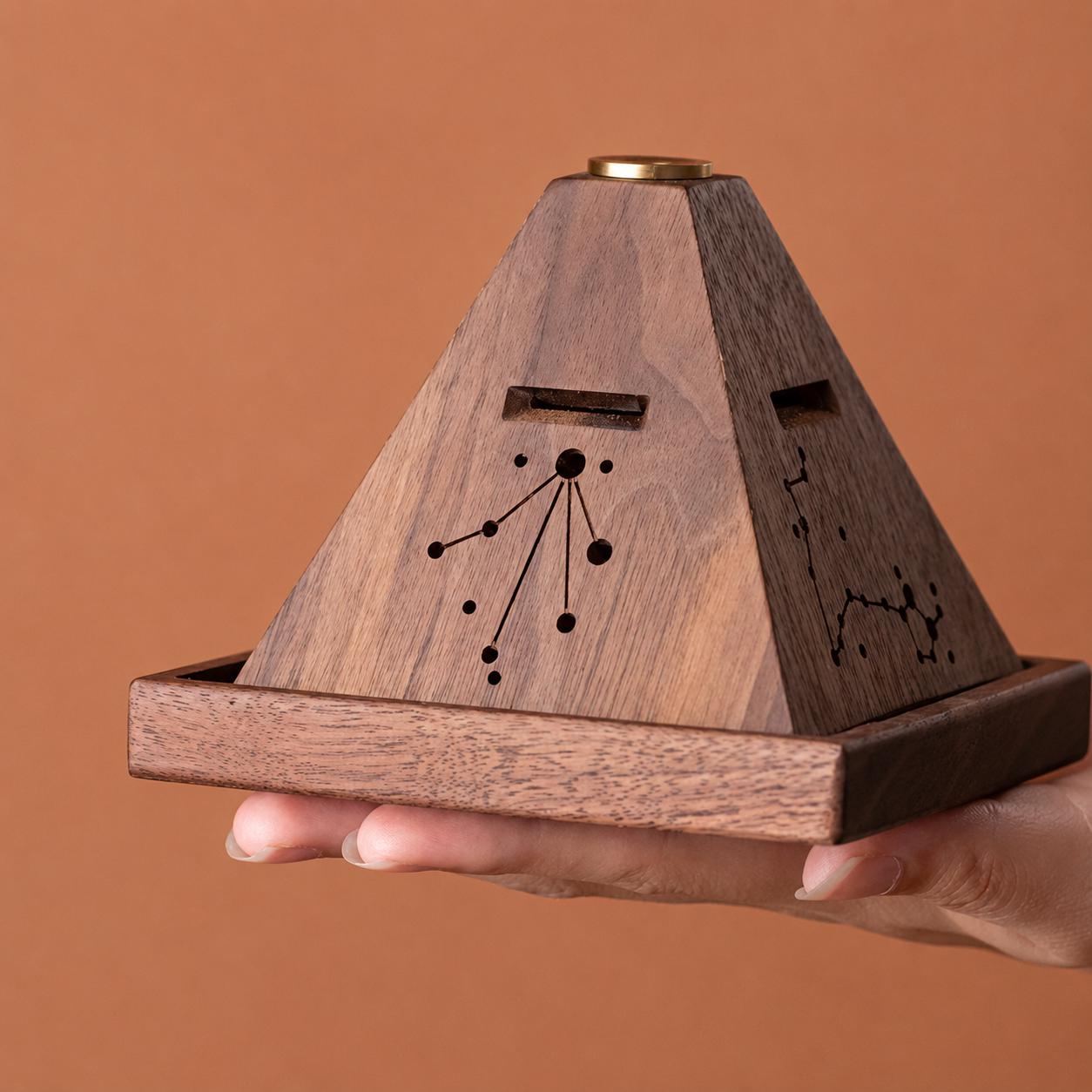 Porte-encens Zen - Brûle-encens pyramide Wabi Sabi