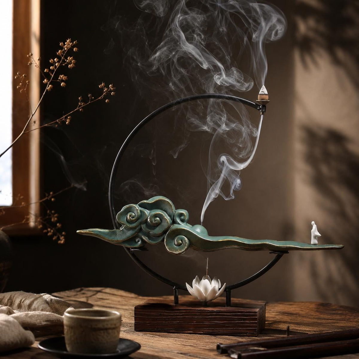 Backflow Incense Burner – Wave Turquoise