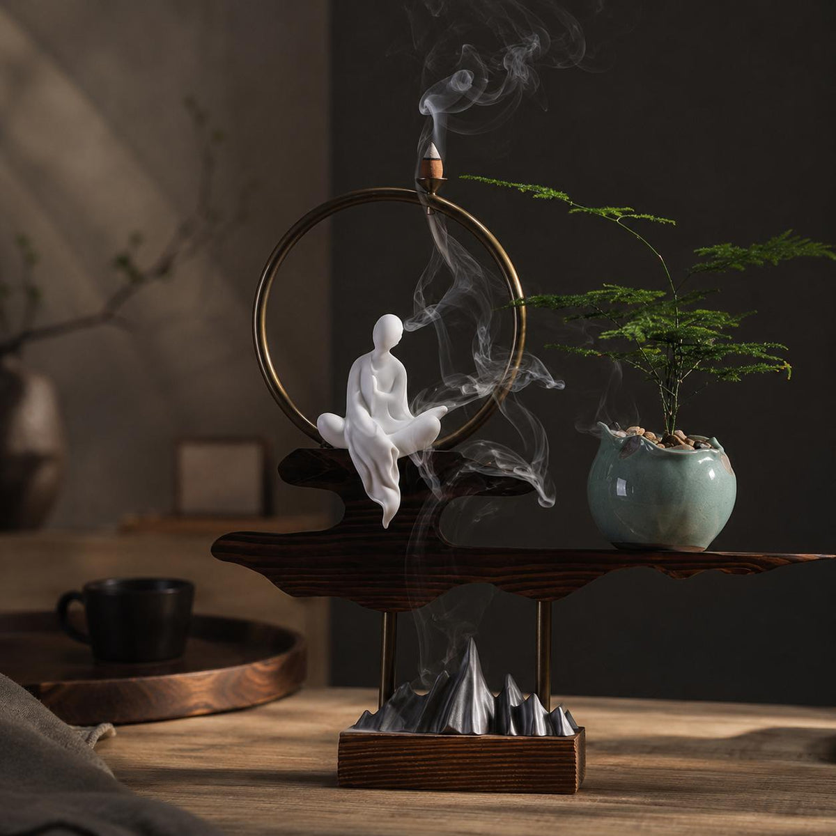 Backflow Incense Burner – Mountain Scene