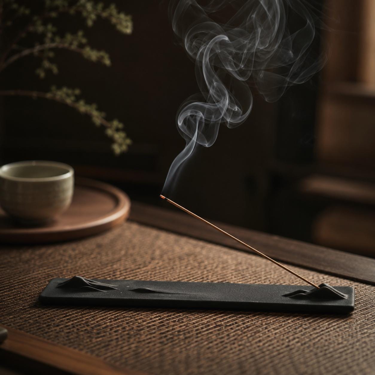 Sculptural ceramic incense holder - Japanese incense burner decoration