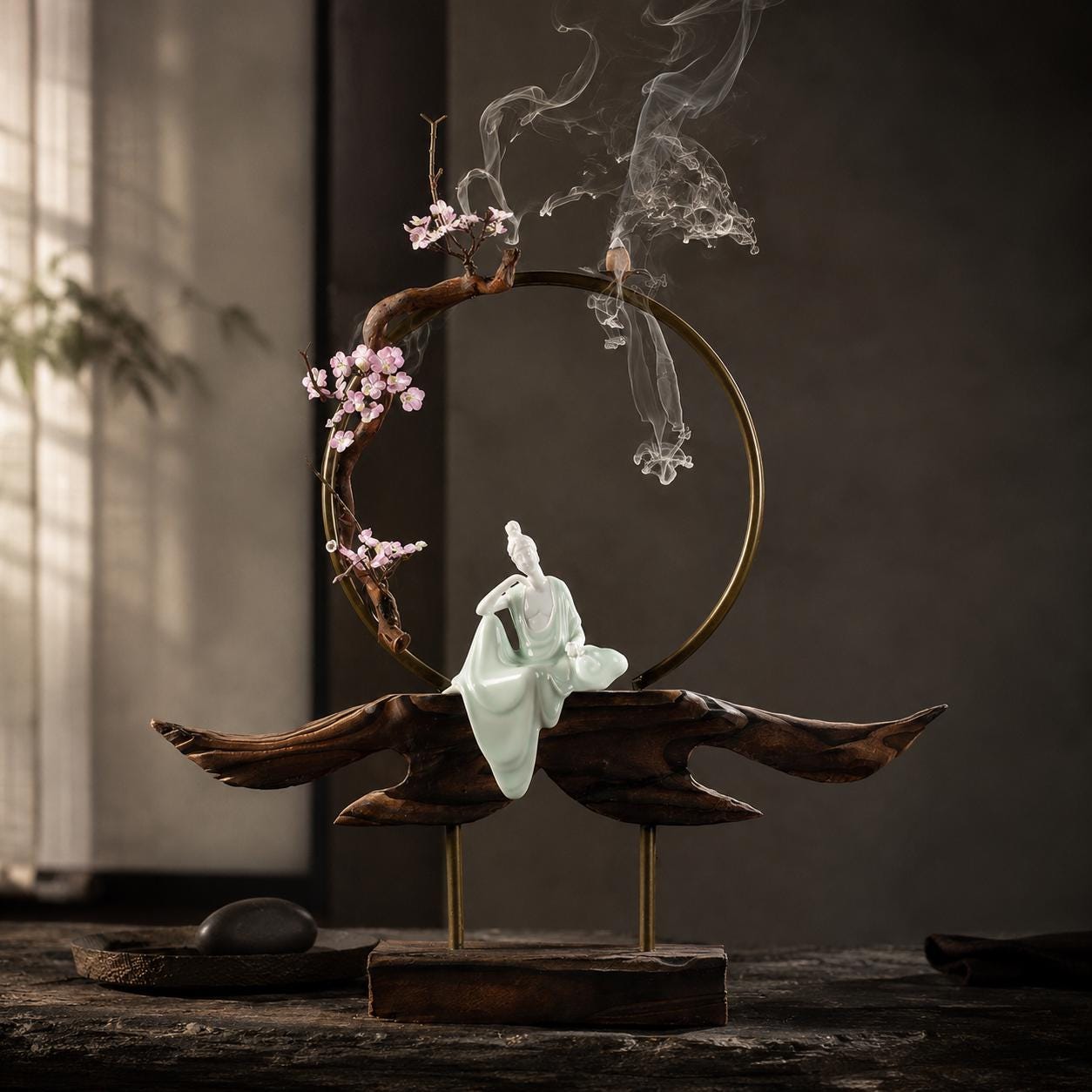 Porte-encens japonais en céramique - Brûle-encens décoratif Japandi