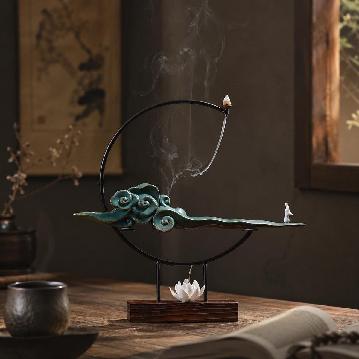 Backflow Incense Burner – Wave Turquoise