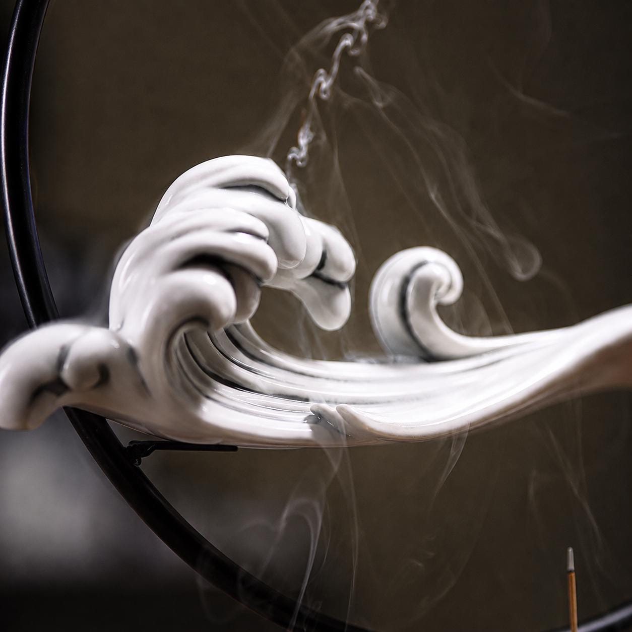 Porte-encens Zen en céramique - Décoration de brûleur d'encens japonais