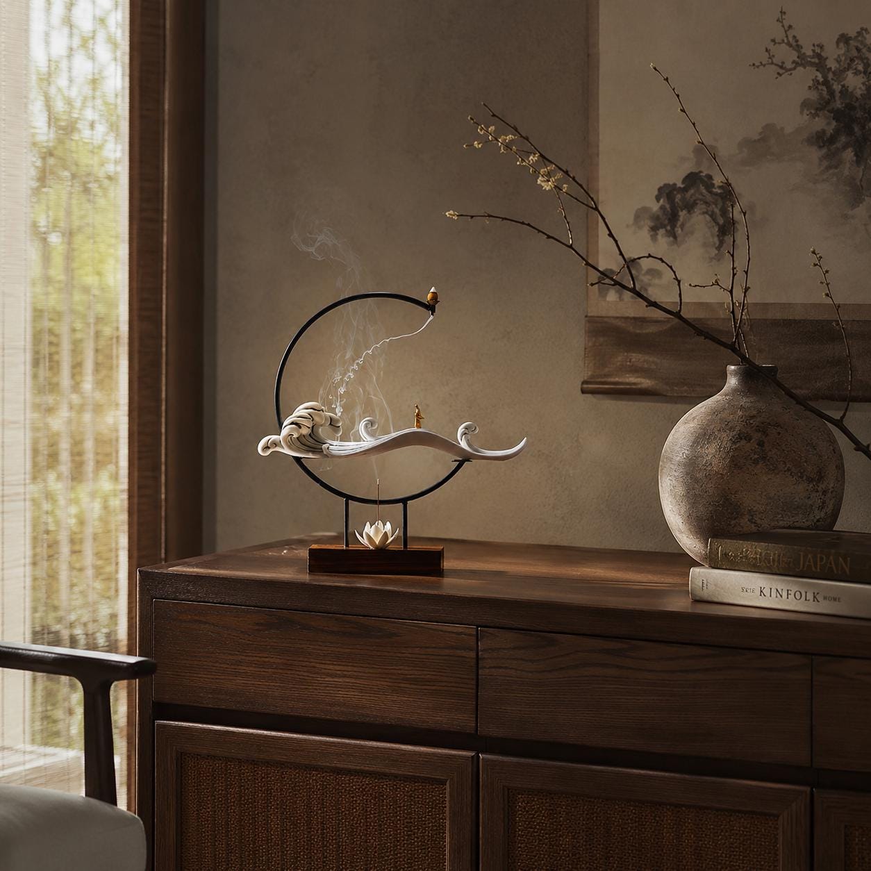 Porte-encens Zen en céramique - Décoration de brûleur d'encens japonais