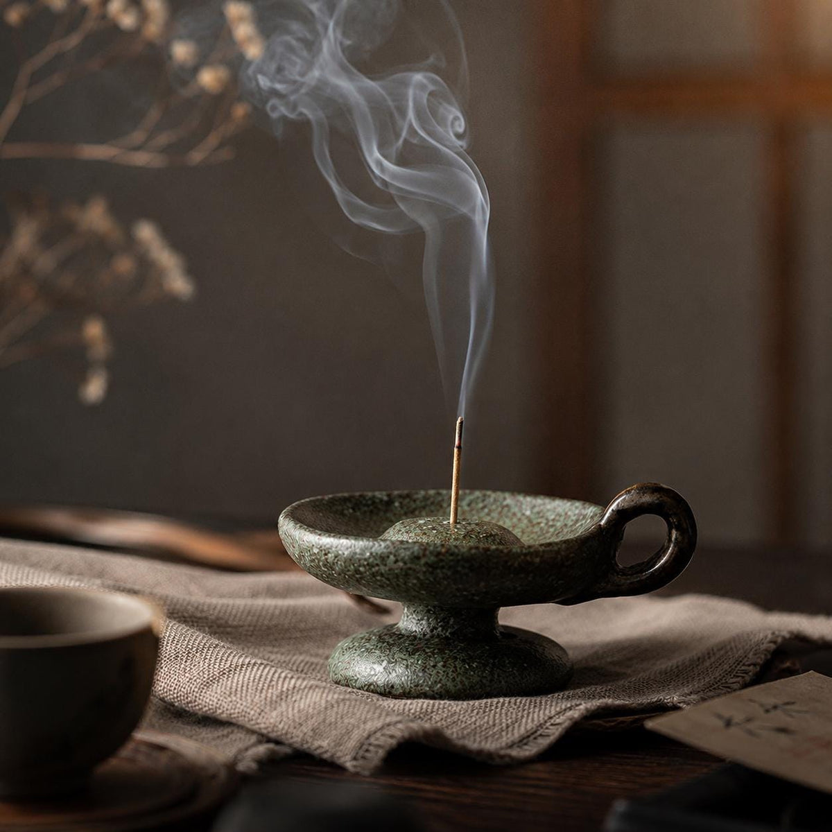 Ceramic Incense Holder with Handle